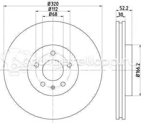Фото Диск тормозной передний вентилируемый  8K0615301A для Audi A4 / A6 / A5 / Q5 / A7 Sportback 4Ga, 4Gf {forloop.counter}}