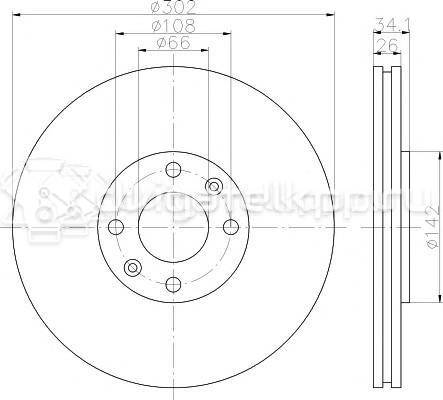 Фото Диск тормозной передний вентилируемый  9809266280 для Citroen C4 {forloop.counter}}