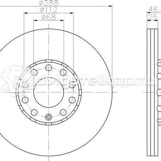 Фото Диск тормозной передний вентилируемый  4B0615301B для Seat Exeo