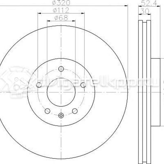 Фото Диск тормозной передний вентилируемый  8R0615301 для Audi A4 / A6 / A5 / Q5 / A7 Sportback 4Ga, 4Gf