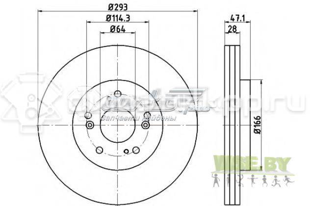 Фото Диск тормозной передний вентилируемый  45251SXSA00 для Honda Civic / Cr-V {forloop.counter}}