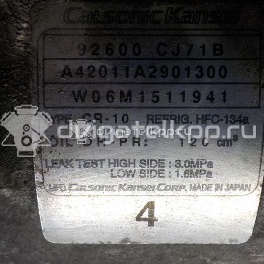 Фото Компрессор системы кондиционирования  92600CJ71B для Nissan Note / Tiida / Micra