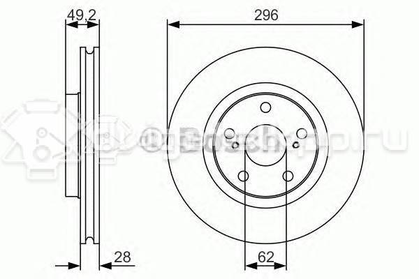 Фото Диск тормозной передний вентилируемый  4351233130 для Toyota Mirai Jpd1 / Prius / Verso / Rav 4 / Yaris {forloop.counter}}