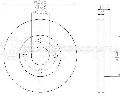 Фото Диск тормозной передний вентилируемый  1808479 для Ford Fiesta / Focus / Ka / Street Ka Rl2 / Fusion Ju {forloop.counter}}