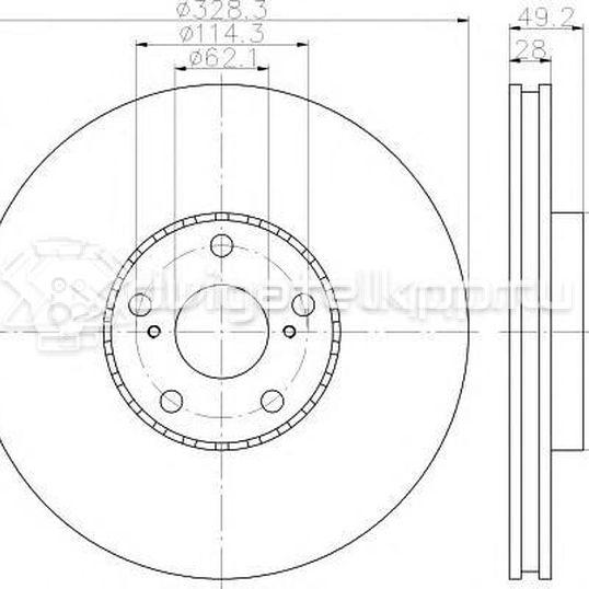 Фото Диск тормозной передний вентилируемый  435120E030 для Toyota Rav 4