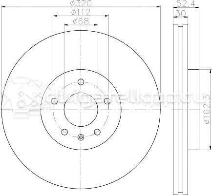 Фото Диск тормозной передний вентилируемый  8R0615301 для Audi A4 / A6 / A5 / Q5 / A7 Sportback 4Ga, 4Gf {forloop.counter}}