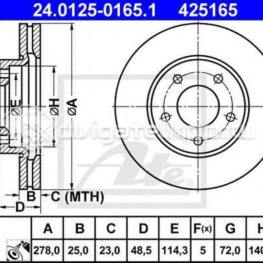 Фото Диск тормозной передний вентилируемый  C24Y3325XC9A для Mazda 5 / 3