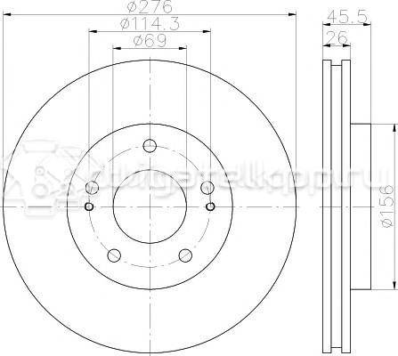 Фото Диск тормозной передний вентилируемый  mr510966 для Mitsubishi Eclipse / Lancer / Galant / Space / Outlander {forloop.counter}}