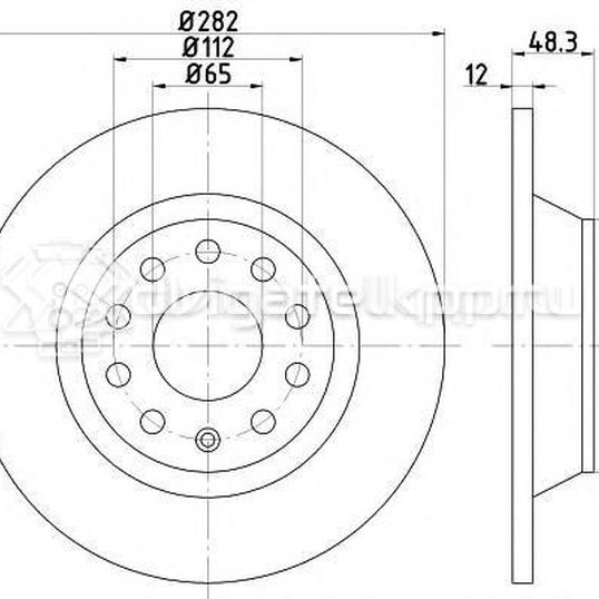 Фото Диск тормозной задний  1K0615601AD для Seat Leon / Toledo / Alhambra / Altea