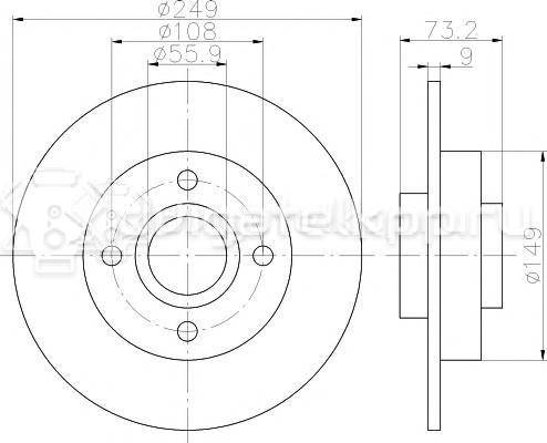 Фото Диск тормозной задний  424966 для Peugeot 3008 / 5008 / 2008 / 208 / 308 {forloop.counter}}