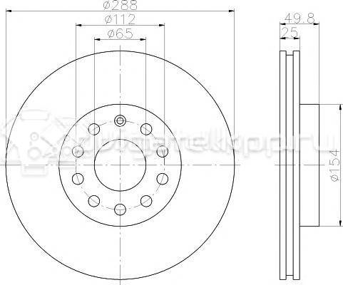 Фото Диск тормозной передний вентилируемый  1K0615301T для Seat Ibiza / Leon / Toledo / Altea {forloop.counter}}