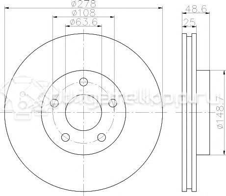 Фото Диск тормозной передний вентилируемый  1790221 для Ford Fiesta / Focus / C-Max / Ka / Grand {forloop.counter}}
