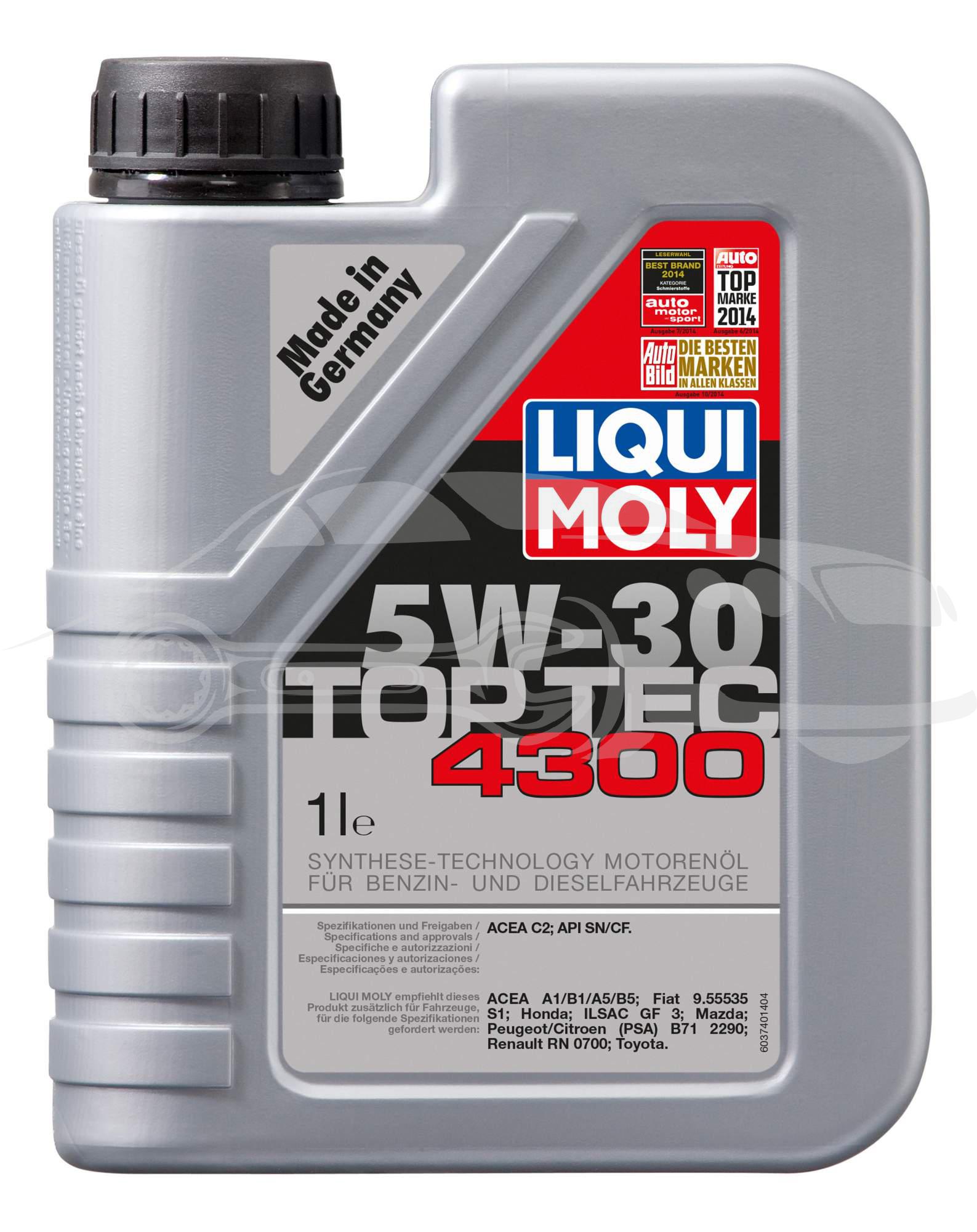 8030 моторное масло Liqui moly Top Tec 4300 5W-30 1л LIQUI MOLY в Краснодаре  купить недорого с фото