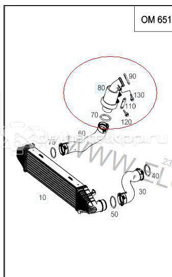 Фото Патрубок интеркулера  6511400087 для Mercedes-Benz E-Class {forloop.counter}}