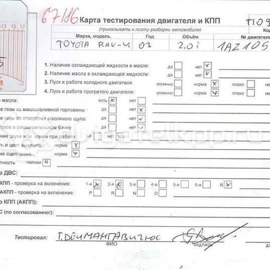 Фото Контрактный (б/у) двигатель 1AZ-FE для Toyota / Toyota (Gac) / Toyota (Faw) 150-155 л.с 16V 2.0 л бензин 1900028160