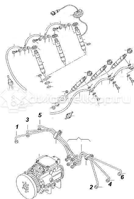 Фото Трубка ТНВД для двигателя AKE для Audi A8 / Allroad / A6 180 л.с 24V 2.5 л Дизельное топливо {forloop.counter}}