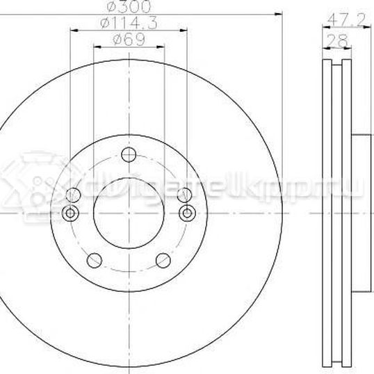 Фото Диск тормозной передний вентилируемый  517123K110 для Hyundai Tucson / Ix35 Lm, El, Elh / I30 / Sonata / Veloster Fs