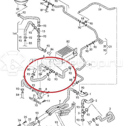 Фото Шланг системы охлаждения  1k0122063k для audi A1